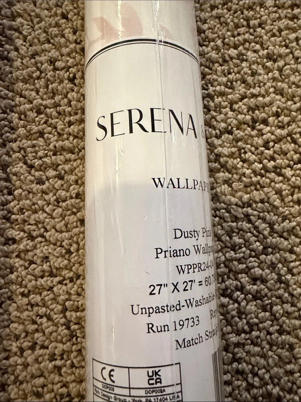 Serena & Lily Dusty Pink Botanical Wallpaper Roll. One not opened and two opened